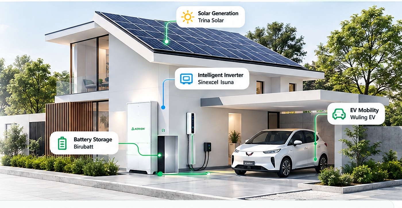 AERION integrated solar, storage and electric mobility system